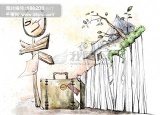 手绘水彩精美花环卡通透明素材合图片-图行天下图库
